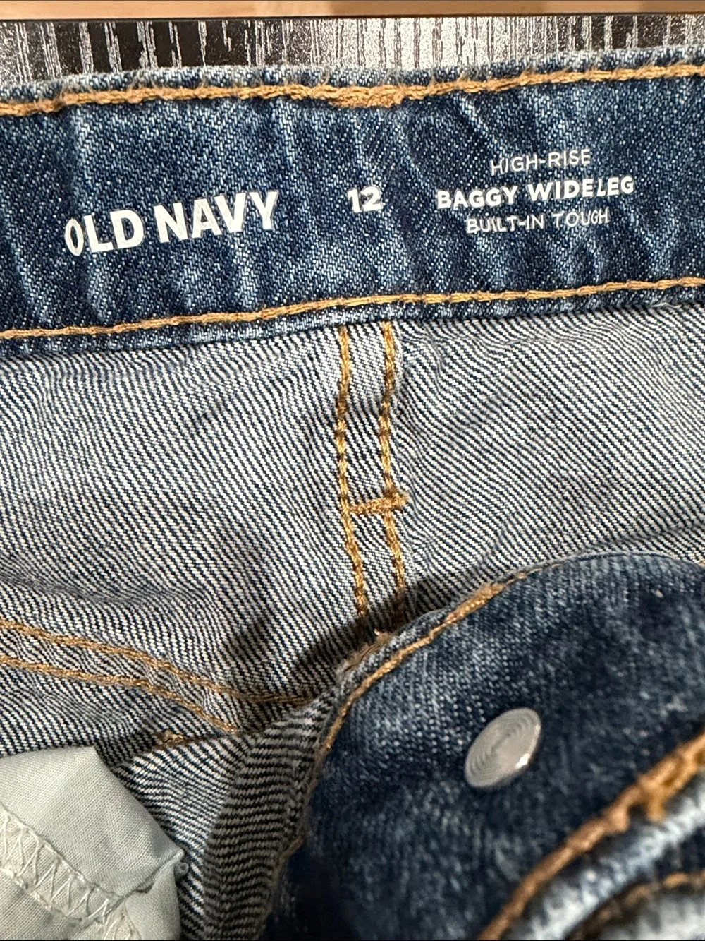 Kids Old Navy Distressed Wide Leg Jeans - Medium Blue